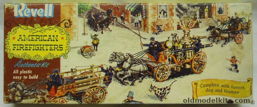 Revell 1/48 American Firefighters Hose Reel - With Horses and Firemen, F202-98 plastic model kit